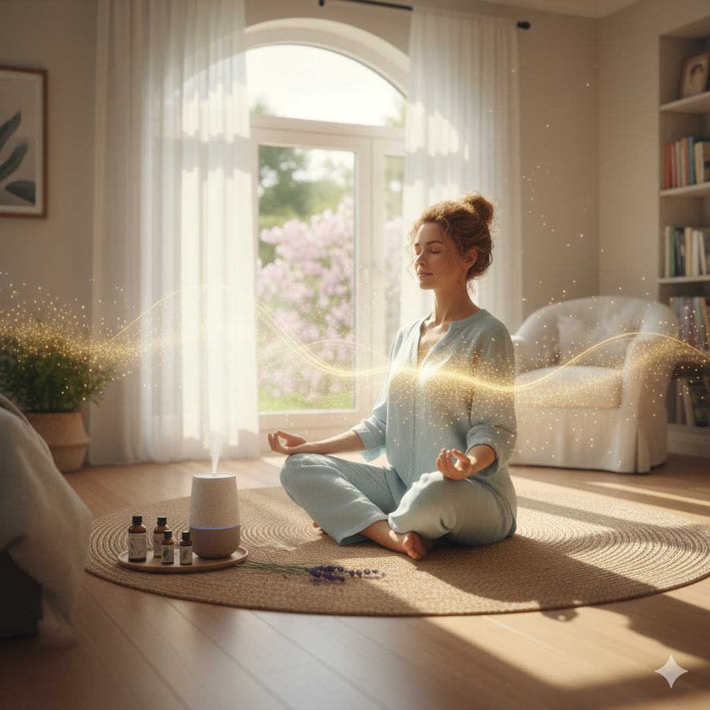 Méditation guidée et huiles essentielles. Une alliance naturelle pour apaiser le stress et recentrer l’énergie